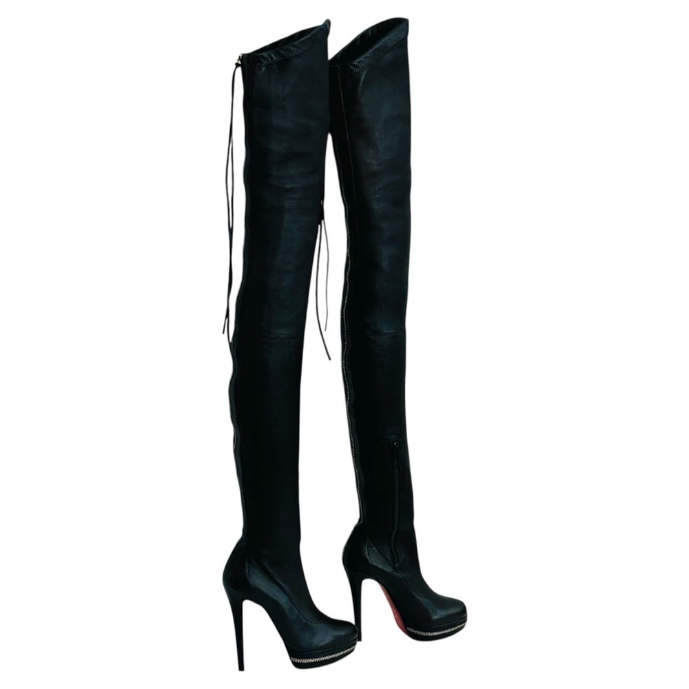 Christian Louboutin Unique 140 OTK Black Leather Boots EU 37 Nappa Leather - Picture 16 of 16